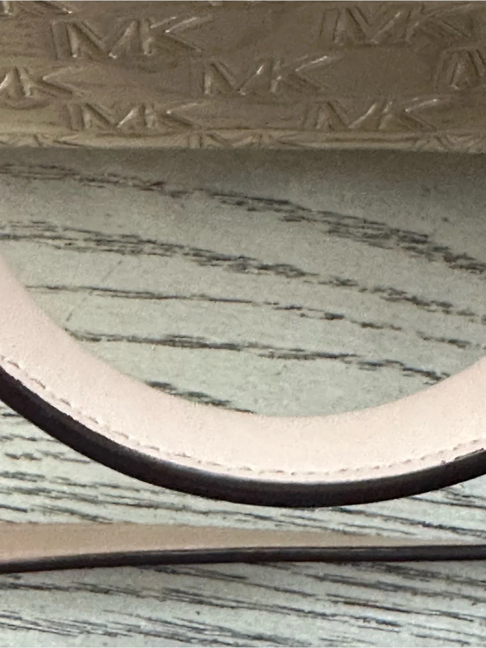 Michael Kors Gold Logo Satchel with Nude Trim